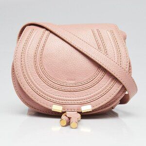 Chloe Pink Pebbled Leather Marcie Mini Crossbody Bag